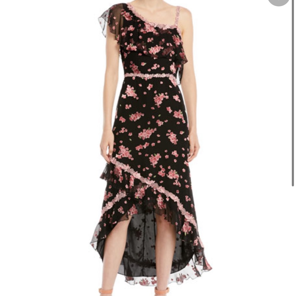 Alice + Olivia black Silk long dress